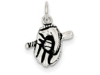 FJC Finejewelers Sterling Silver Antiqued Baseball Glove/bat Charm