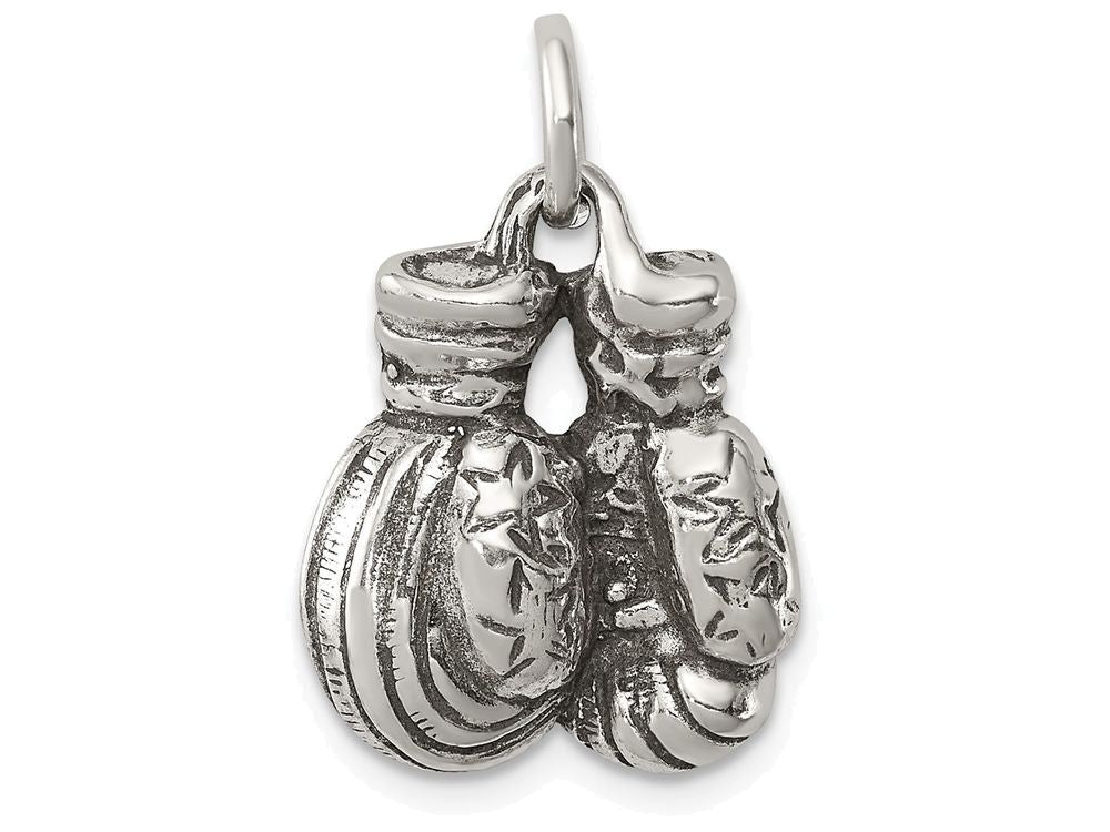 FJC Finejewelers Sterling Silver Antiqued Boxing Gloves Charm