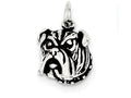 FJC Finejewelers Sterling Silver Antiqued Bull Dog Charm