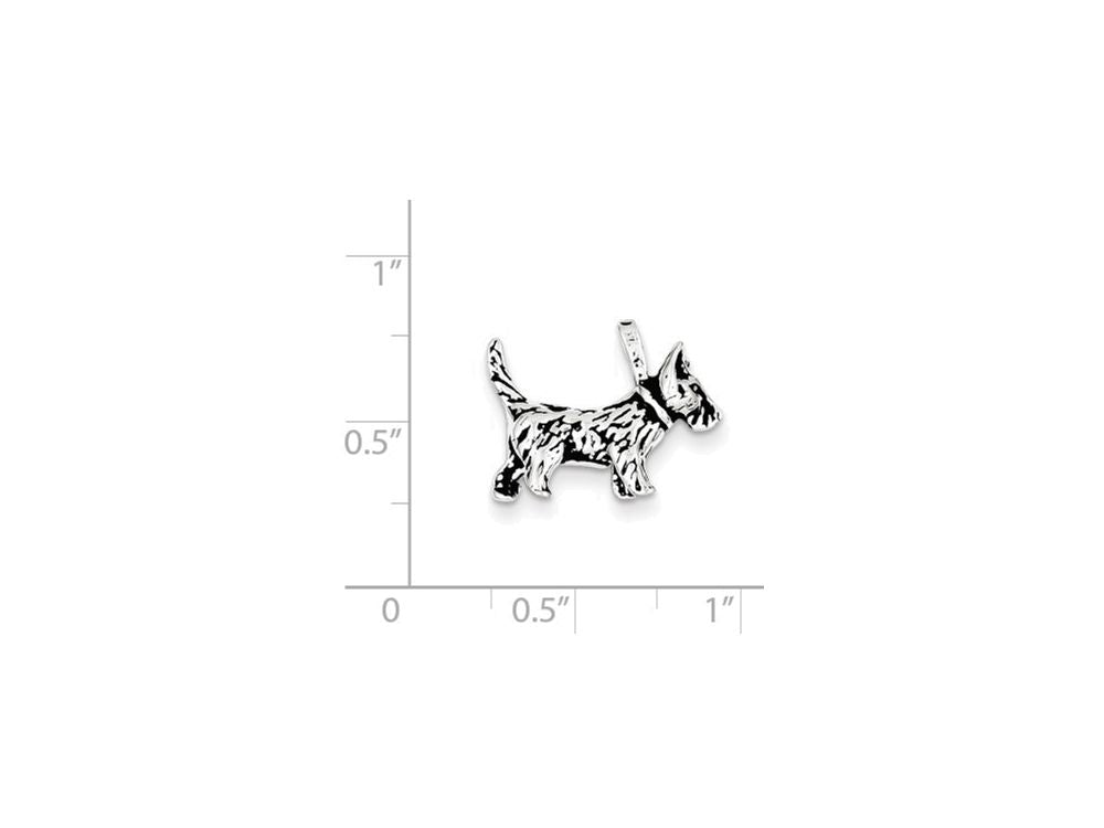 FJC Finejewelers Sterling Silver Antiqued Dog Charm