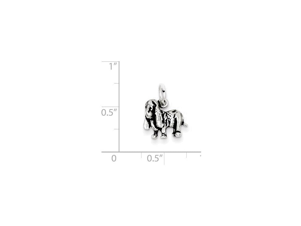 FJC Finejewelers Sterling Silver Antiqued Basset Hound Charm