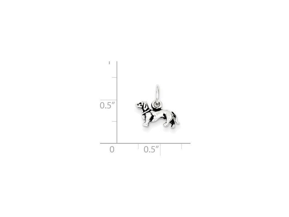 FJC Finejewelers Sterling Silver Antiqued Dog Charm