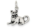 FJC Finejewelers Sterling Silver Antiqued Cat Charm
