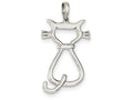 FJC Finejewelers Sterling Silver Polished Cat Pendant Necklace - Chain Included