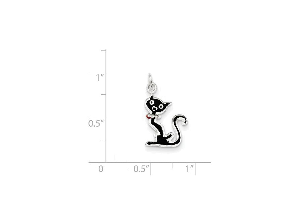 FJC Finejewelers Sterling Silver Cat Charm