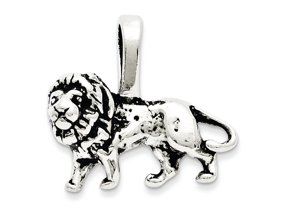 FJC Finejewelers Sterling Silver Antiqued Lion Charm