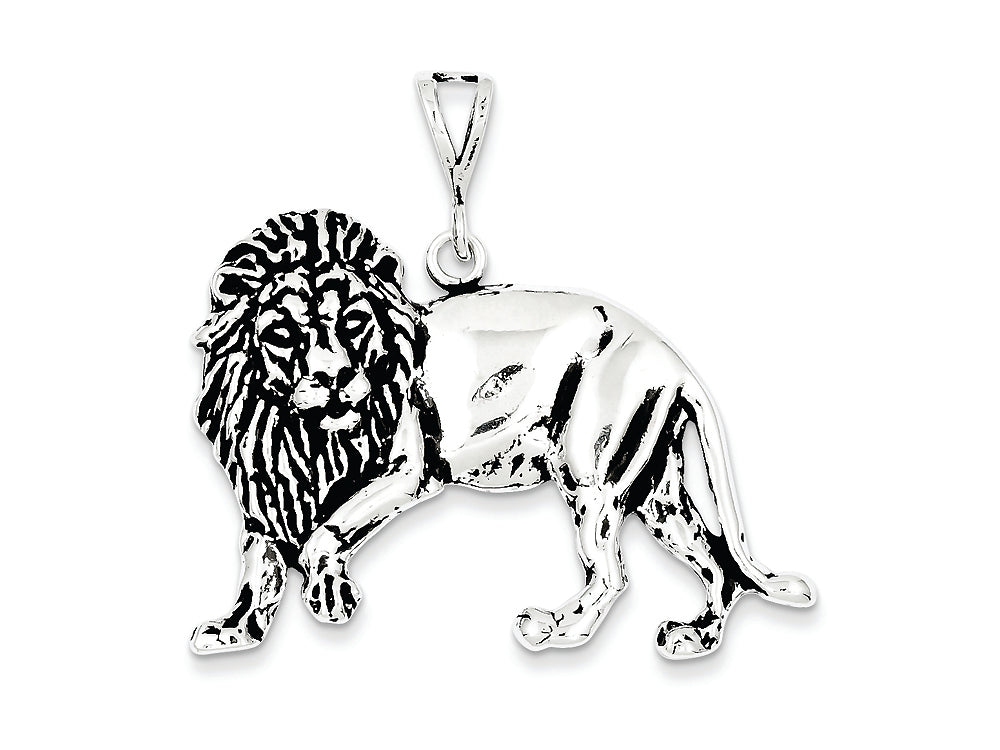 FJC Finejewelers Sterling Silver Antiqued Lion Charm
