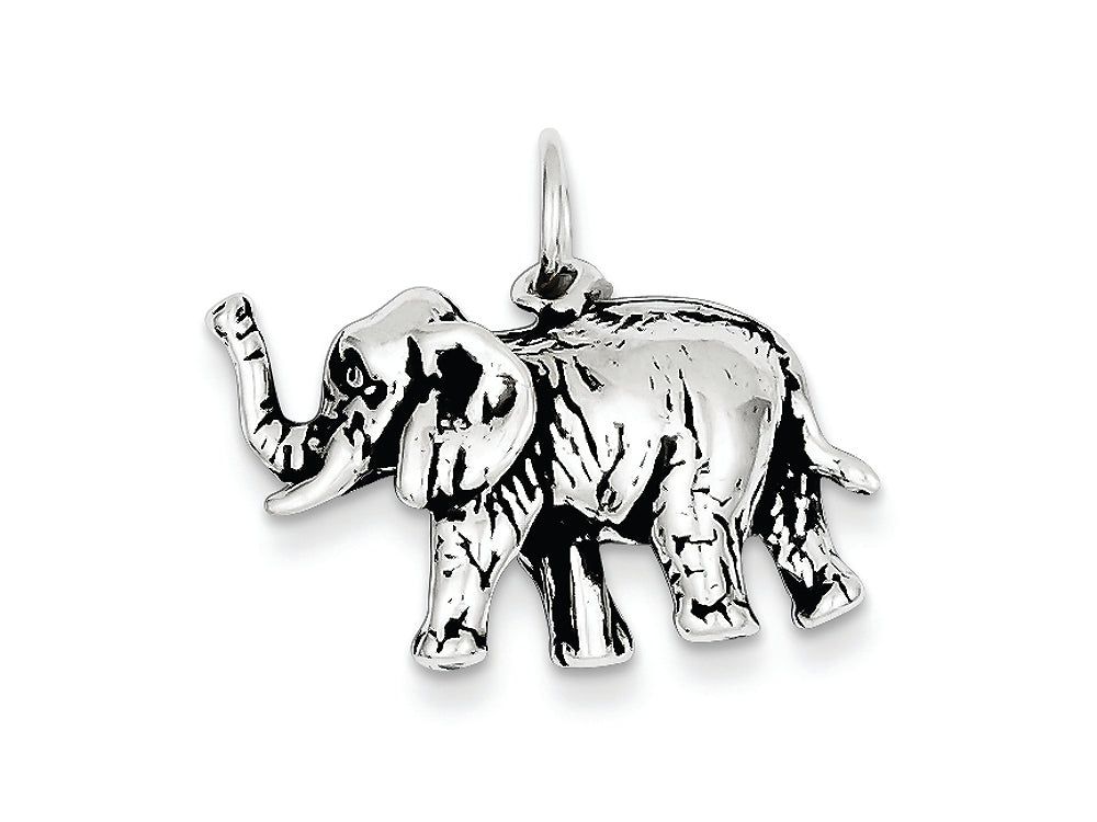 FJC Finejewelers Sterling Silver Antiqued Elephant Charm