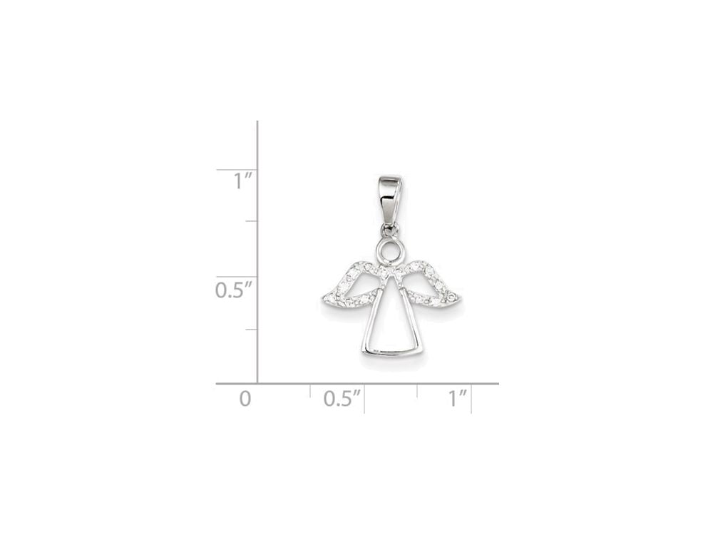 FJC Finejewelers Sterling Silver Angel W/ Cubic Zirconia Wings Pendant Necklace - Chain Included