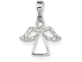FJC Finejewelers Sterling Silver Angel W/ Cubic Zirconia Wings Pendant Necklace - Chain Included