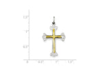 FJC Finejewelers Sterling Silver Polished Budded Cross Pendant Necklace - Chain Included