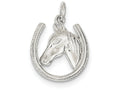 FJC Finejewelers Sterling Silver Horseshoe W/ Horse Head Pendant Necklace - Chain Included
