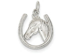 FJC Finejewelers Sterling Silver Horseshoe W/ Horse Head Pendant Necklace - Chain Included