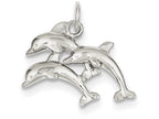 FJC Finejewelers Sterling Silver Dolphins Charm