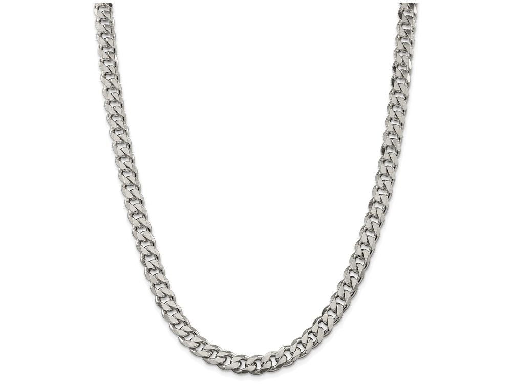 FJC Finejewelers 18 Inch Sterling Silver 8mm Curb Chain Necklace
