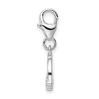 Sterling Silver Rhodium-plated Enameled Rainbow With Lobster Clasp Charm