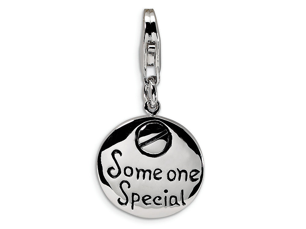 Amore LaVita Sterling Silver Someone Special Inscribed Round w/Lobster Clasp Bracelet Charm
