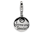 Amore LaVita Sterling Silver Someone Special Inscribed Round w/Lobster Clasp Bracelet Charm