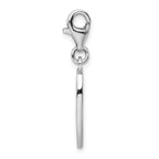 Sterling Silver Rhodium-plated Enameled Surf Board With  Flowers Lobster Clasp Charm