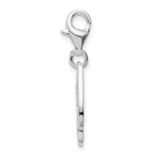 Sterling Silver Rhodium-plated With Cz Music Note Lobster Clasp Charm