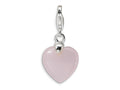 Amore LaVita Sterling Silver Rose Quartz Heart w/Lobster Clasp Bracelet Charm