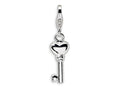 Amore LaVita Sterling Silver 3-D Enameled Key w/Lobster Clasp Bracelet Charm