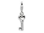 Amore LaVita Sterling Silver 3-D Enameled Key w/Lobster Clasp Bracelet Charm