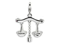 Amore LaVita Sterling Silver 3-D Enameled Scales of Justice w/Lobster Clasp Charm (Moveable) for Charm Bracelet