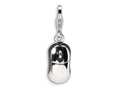 Amore LaVita Sterling Silver 3-D Enameled Mouse w/Lobster Clasp Bracelet Charm