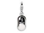 Amore LaVita Sterling Silver 3-D Enameled Mouse w/Lobster Clasp Bracelet Charm