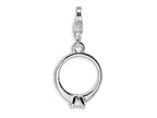 Amore LaVita Sterling Silver CZ Polished Ring w/Lobster Clasp Bracelet Charm