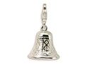 Amore LaVita Sterling Silver Polished Moveable Bell w/Lobster Clasp Charm (Moveable) for Charm Bracelet