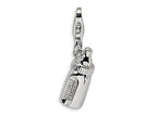 Amore LaVita Sterling Silver Baby Bottle w/Lobster Clasp Bracelet Charm