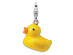 Amore LaVita Sterling Silver 3-D Enameled Duck w/Lobster Clasp Bracelet Charm