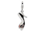 Amore LaVita Sterling Silver 3-D Enameled High Heel w/Lobster Clasp Bracelet Charm