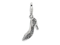 Amore LaVita Sterling Silver 3-D Crystal and Enameled High Heel w/Lobster Clasp for Charm Bracelet