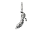 Amore LaVita Sterling Silver 3-D Crystal and Enameled High Heel w/Lobster Clasp for Charm Bracelet
