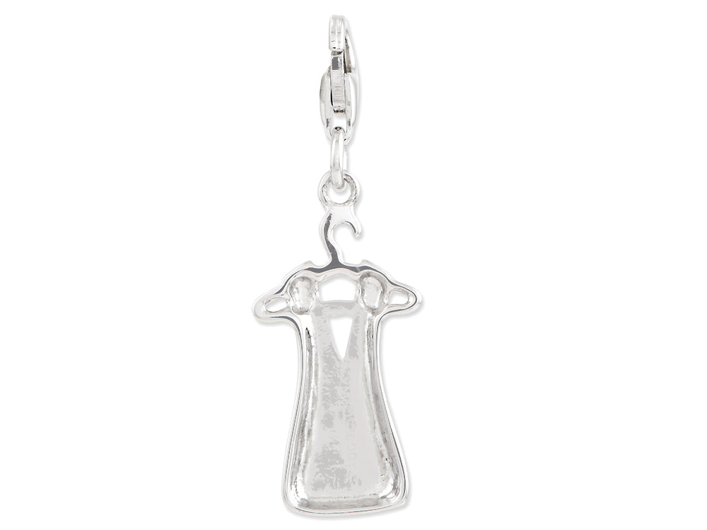 Amore LaVita Sterling Silver Dress on Hanger w/Lobster Clasp Bracelet Charm