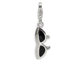 Amore LaVita Sterling Silver 3-D Enameled Sunglass w/Lobster Clasp Bracelet Charm