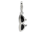Amore LaVita Sterling Silver 3-D Enameled Sunglass w/Lobster Clasp Bracelet Charm
