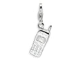 Amore LaVita Sterling Silver Polished Cell Phone w/Lobster Clasp Bracelet Charm