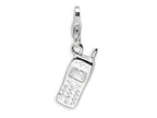 Amore LaVita Sterling Silver Polished Cell Phone w/Lobster Clasp Bracelet Charm