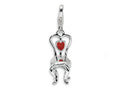 Amore LaVita Sterling Silver 3-D Enameled Chair with Heart w/Lobster Clasp Bracelet Charm