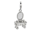 Amore LaVita Sterling Silver 3-D Vanity w/Lobster Clasp Bracelet Charm
