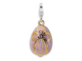 Amore LaVita Sterling Silver 3-D Enameled Stone? Pink Egg w/Lobster Clasp Bracelet Charm
