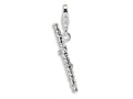 Amore LaVita Sterling Silver Polished Flute w/Lobster Clasp Bracelet Charm