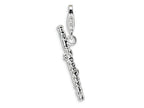 Amore LaVita Sterling Silver Polished Flute w/Lobster Clasp Bracelet Charm