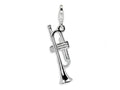 Amore LaVita Sterling Silver Polished Trombone w/Lobster Clasp Bracelet Charm