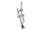 Amore LaVita Sterling Silver Polished Trombone w/Lobster Clasp Bracelet Charm