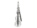 Amore LaVita Sterling Silver 2-D Enameled Violin and Bow w/Lobster Clasp Bracelet Charm